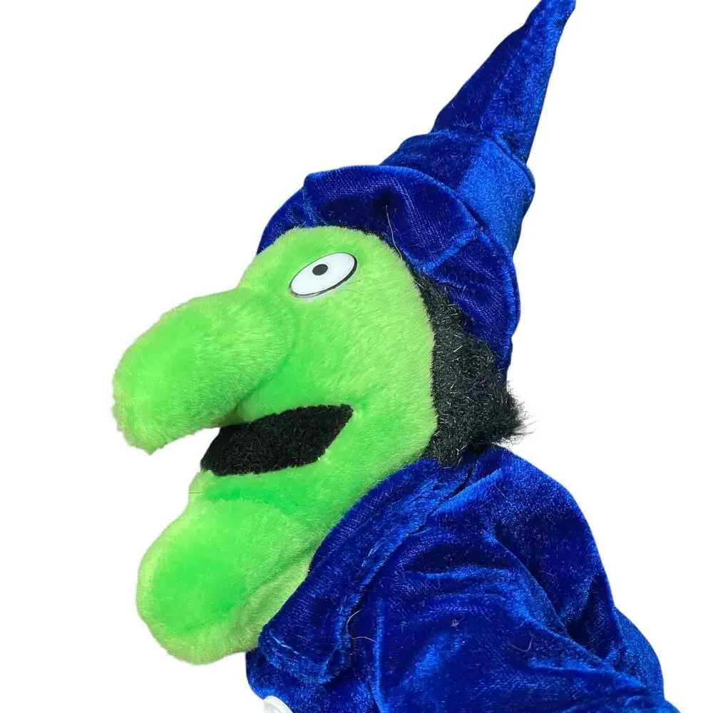 Vintage Witch Plush Doll Velvet Bright Neon Burlap 1990s y2k Halloween Toy RARE
